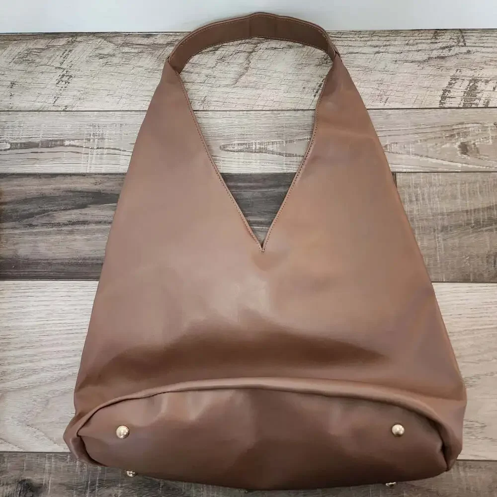 Catherine Malandrino Brown Faux Leather‎ Woven Hobo Shoulder Bag